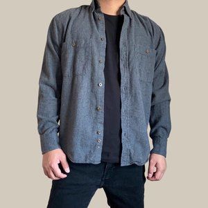 Faded Glory Grey Flannel Button Down Shirt